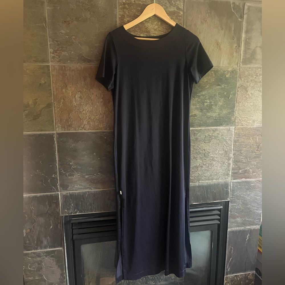 Dudley Stephens Navy Casual Sheath Maxi Dress - EUC